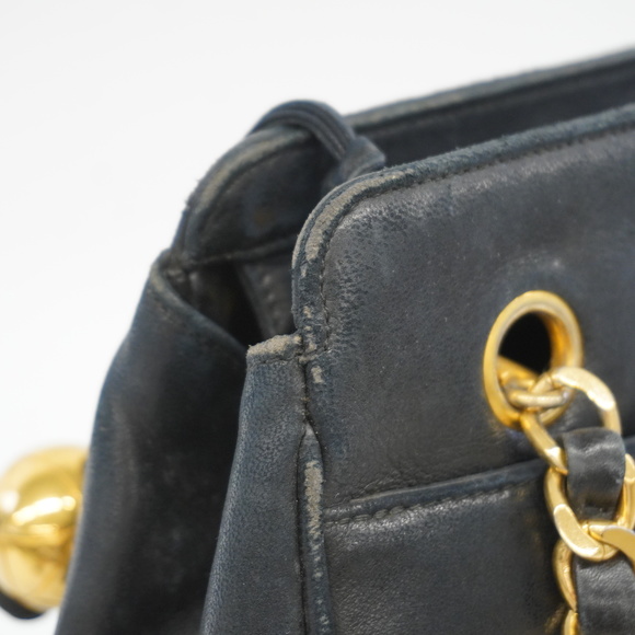 [3ye5573] Auth Chanel Shoulder Bag Triple Coco Lambskin Black Gold metal - Picture 9 of 14